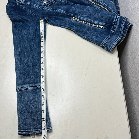 Liverpool Jean Company Acid Wash Zip Front Moto Stretch Jean Jacket Size XS - Picture 13 of 13